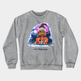 happy Halloween Pumpkin Trio Crewneck Sweatshirt